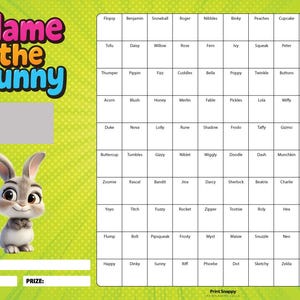 Carte à gratter pour collecte de fonds Le lapin - Poster A3 pour une tombola caritative