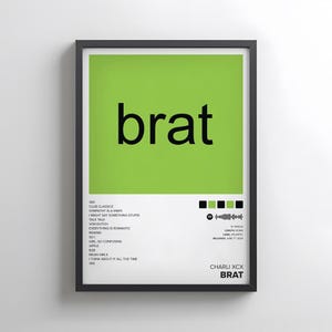 Charli Xcx / Copertina dell'album Brat / Arte murale per la sala musica 2024 (senza cornice)