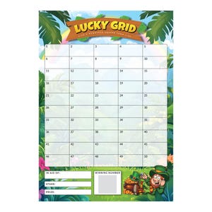 Krasloten voor inzamelingsacties - A5 Lucky Grid Charity Game 25/50/100 vierkanten