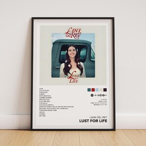 Poster di Lana Del Rey / Copertina dell'album Lust for Life / Arte murale per la sala musica 2017 (senza cornice)