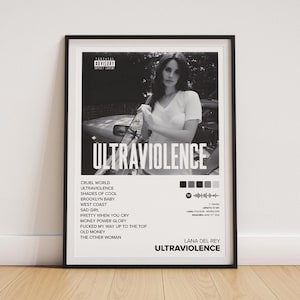 Poster di Lana Del Rey / Copertina dell'album Ultraviolence / Decorazione murale per la sala musica 2014 (senza cornice)