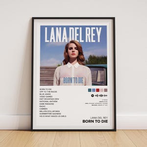 Poster di Lana Del Rey / Copertina dell'album Born to Die / Arte murale per la sala musica 2012 (senza cornice)