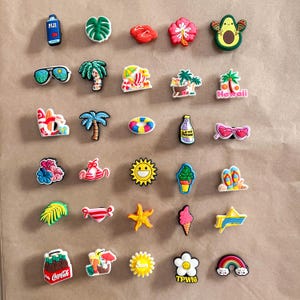 Hawaiian Summer Shoe Charms - Beach Party Charms for shoes clogs - Clog Charm Pin Badge - Handmade Charms for gift - Birthday Gift