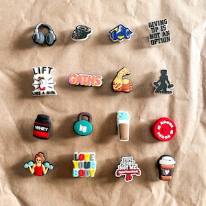 Fitness Girl Shoe Charms - Charms for shoes clogs - Clog Charm Pin Badge - Handmade Charms for gift - Birthday Gift