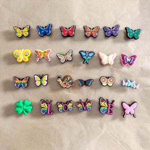 Butterfly Shoe Charms - Charms for shoes clogs - Clog Charm Pin Badge - Shoe decoration - Handmade Charms for gift - Birthday Gift