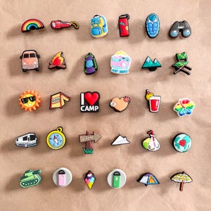 I Love Camp Schuhanhänger - Outing Camp Charms für Schuhe Clogs - Clog Charm Pin Abzeichen - Handmade Charms für Geschenk - Geburtstagsgeschenk