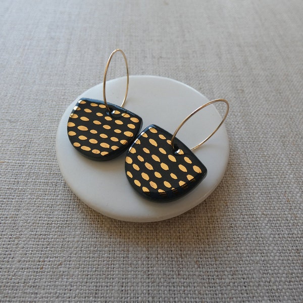 Gold Dash Halfmoon Earrings image 1