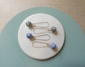 Onion Ball Kidney Wire Earrings in Indigo or Black