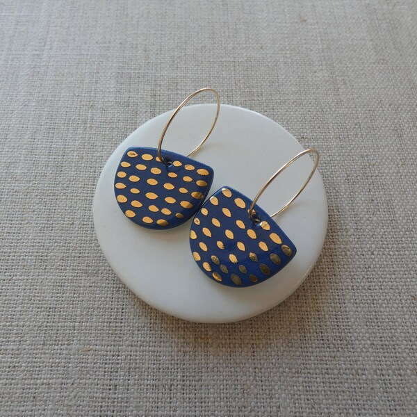 Gold Dash Halfmoon Earrings image 3