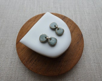 2 Pebble Stud Earrings in Sage