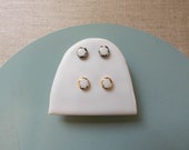Lustre Scalloped Oval Stud Earrings