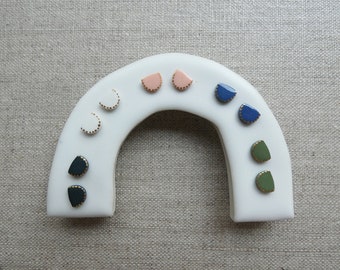 Starburst Halfmoon Stud Earrings in 7 colours