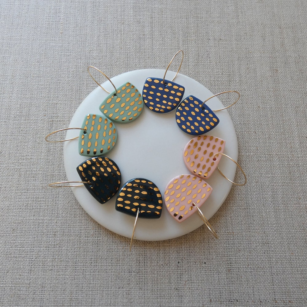 Gold Dash Halfmoon Earrings image 0