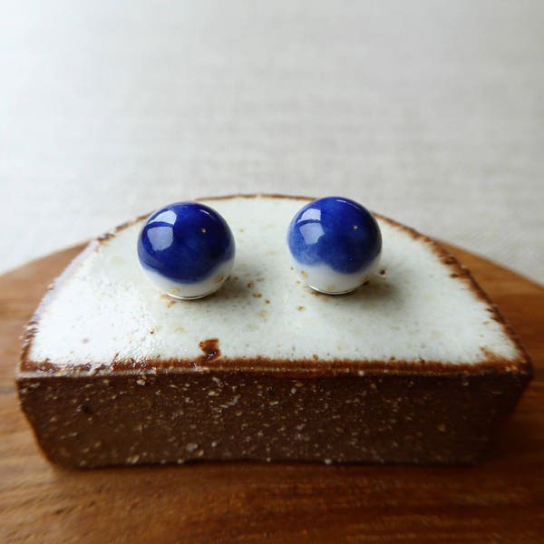 Gold Dot Snowball Stud Earrings image 3