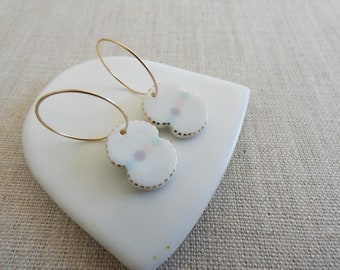 Cocoon Pastel Dot Inlay Earrings