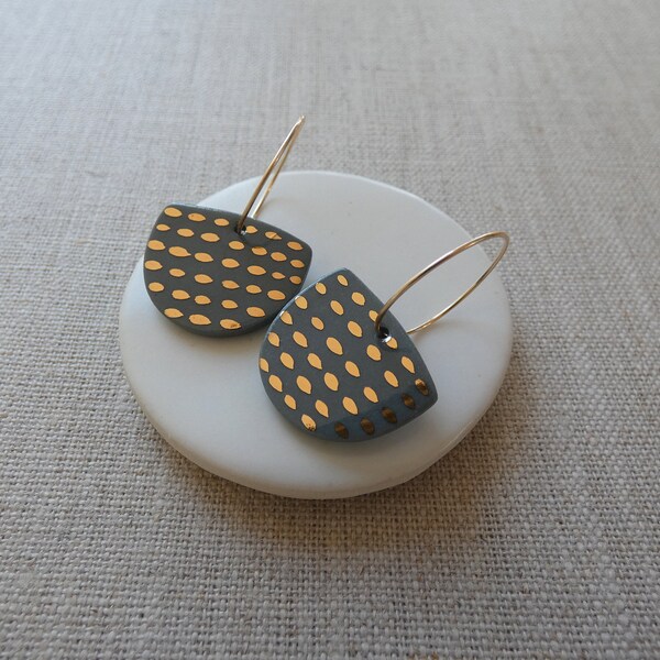 Gold Dash Halfmoon Earrings image 2