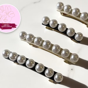 パール付きアセテートヘアクリップ | スタイリッシュな春のバレッタ | エレガントなポニーテールホルダー | ミニマルなポニーグリップアクセサリー | シックなデイリーヘッドウェアスタイル
