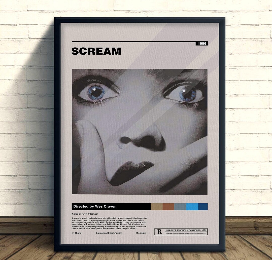 Scream Movie Posters, 90s Horror Fan Canvas, Wes Craven Film Buff ...