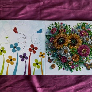 Cartões de felicitações com arte em diamante