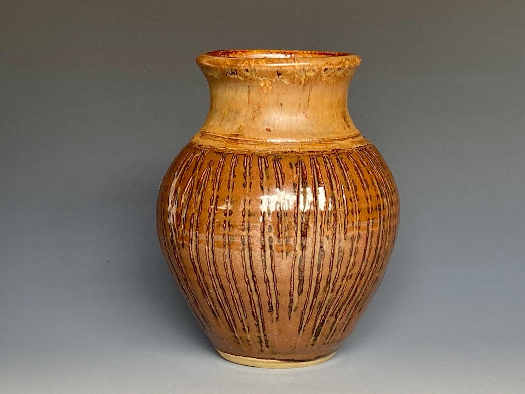 Handmade Stoneware Pottery Vase: Darshan Ceramic Flower Vase - Etsy