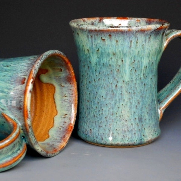 Mug  Ceramic Coffee Cup Tall Ocean Jade