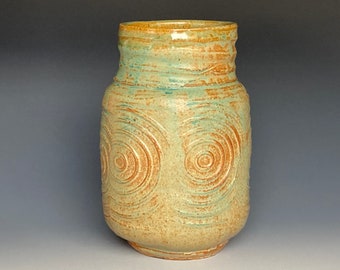 Vaso in gres lavorato a mano: vaso per fiori in ceramica