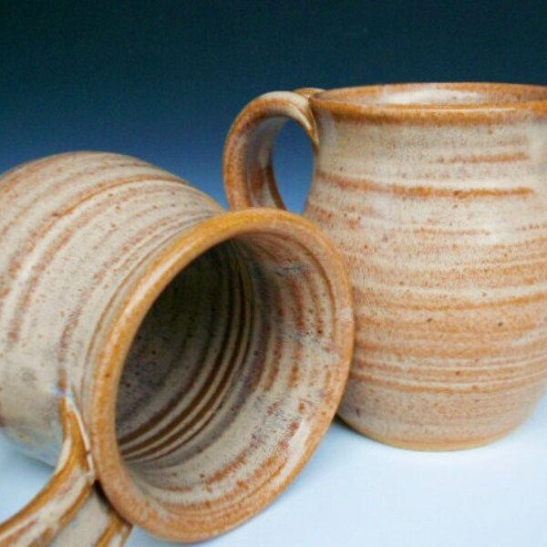 Pair of Coffee Mugs Sand Glaze