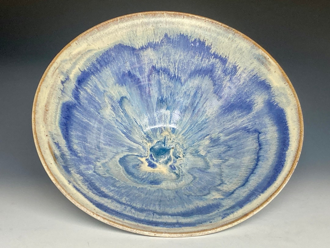 Blue Pottery Salad Bowl Pottery Serving Bowl Ceramic Pasta Bowl