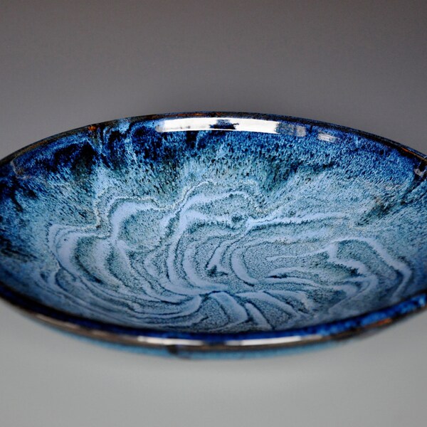 Blue Black Shallow Bowl Platter