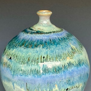 Blue Pottery Vase Stoneware Flower Vase Handmade Ceramic Vase A