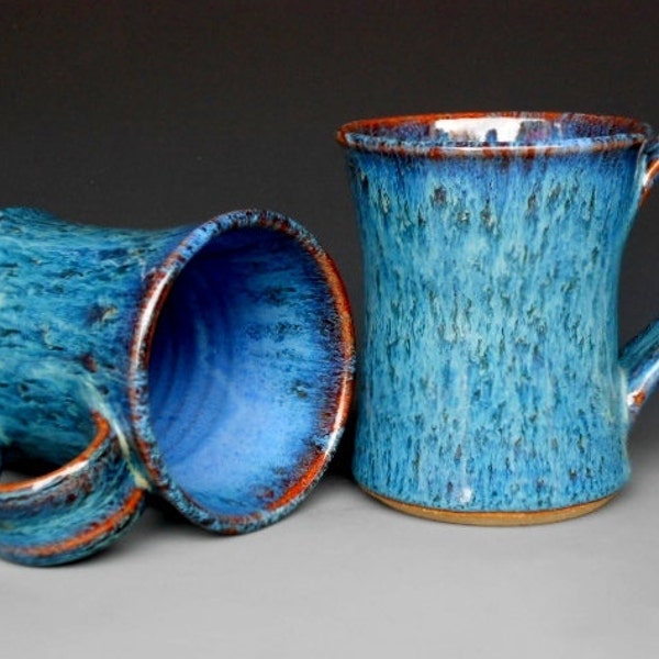 Blue Mug Ceramic Coffee Cup Tall Ocean