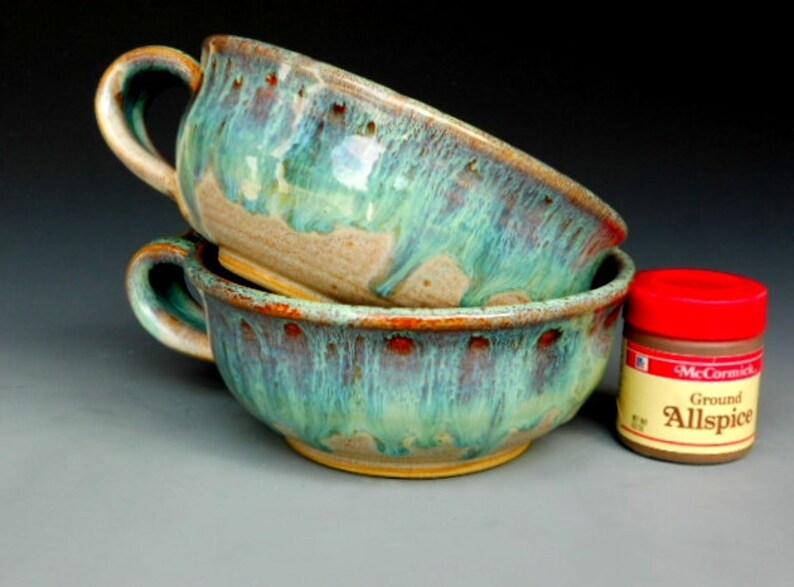 Pair of French Onion Soup Mugs Ceramic Bowls Etsy