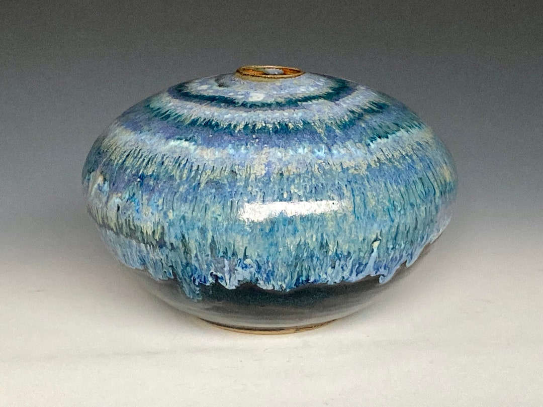Handmade Blue Pottery Vase: Stoneware Flower Vase - Etsy