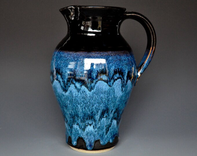 Blue Pottery Pitcher Ceramic Pitcher Stoneware Pitcher Handmade Pitcher