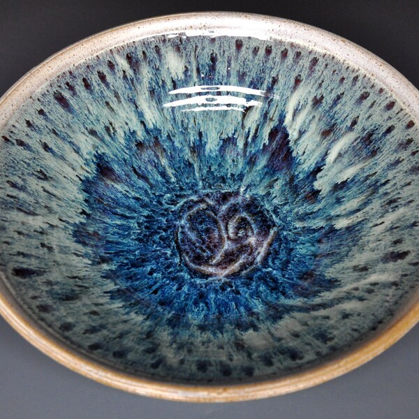 Piumato giada Shallow ciotola ceramica ceramica piatto blu A