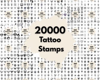 ALL IN ONE – 20000 Geometric Tattoo Stamps Bundle, Procreate & Photoshop Tattoo Brushes, Procreate Tattoo Stamps, Tattoo Stamps, Digital