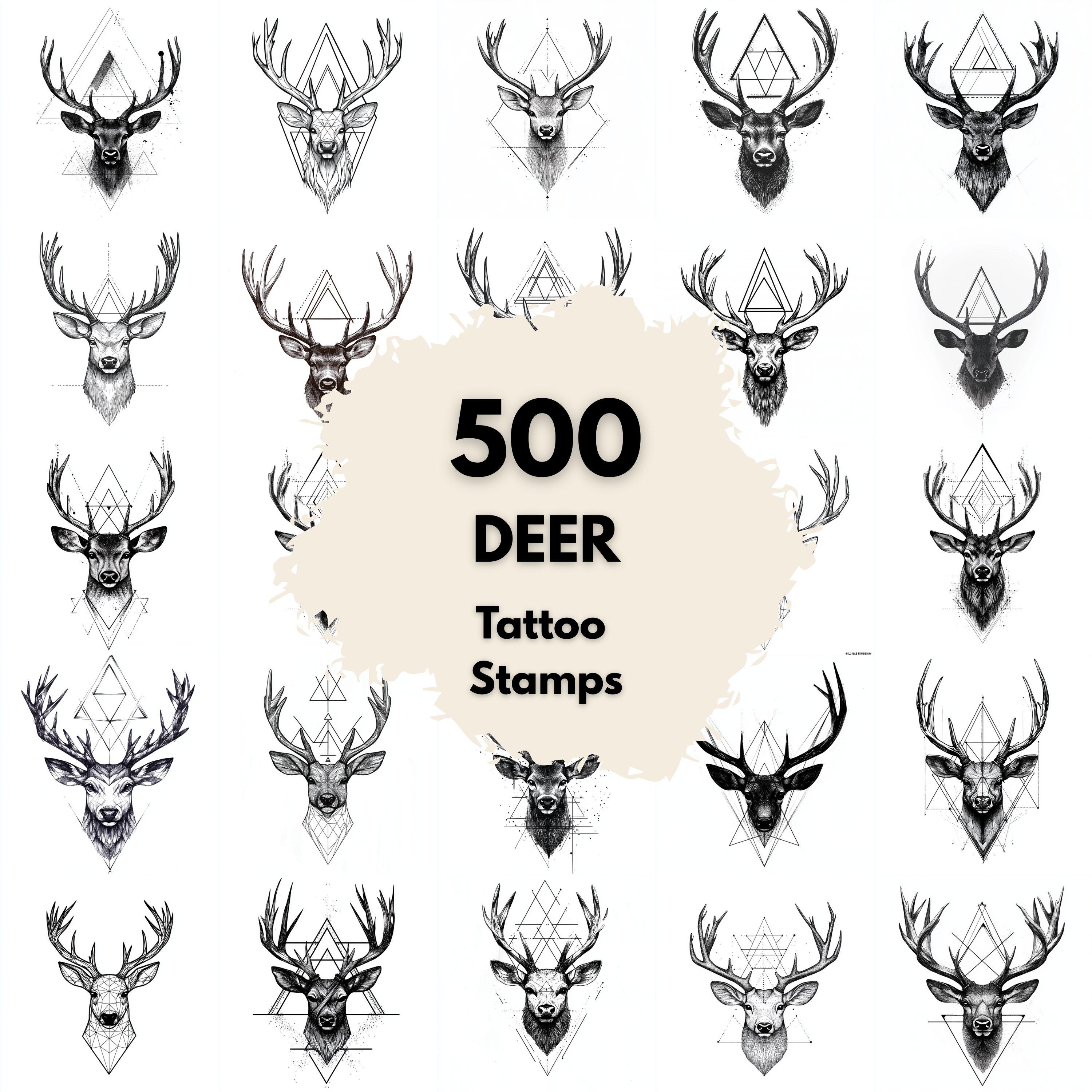 Hert tattoo - Etsy België, image size:3000x3000