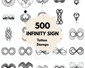 500 Infinity Sign Geometric Tattoo Stamps, Procreate Tattoo Brushes, Photoshop Tattoo Brushes, Geometric Infinity Symbol Tattoo Set