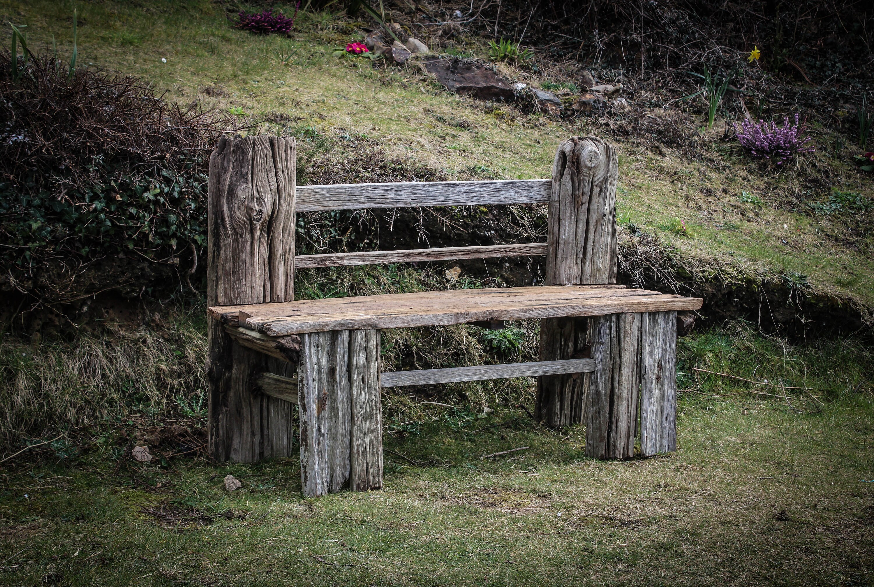 Driftwood Garden Bench Drift Wood Oak garden seat Drift Wood Etsy