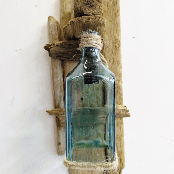 Driftwood Wall Light, Drift wood Wall Light, Drift Wood wall sconce Light Lamp, Beach house Lighting, Bottle Light Lantern