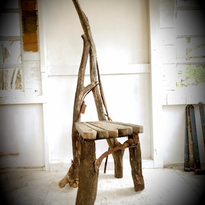 Driftwood Statement Chair,Drift wood Chair, Driftwood Seat,Coastal Garden, Driftwood dining chair, Driftwood Garden furniture Cornwall UK image 3