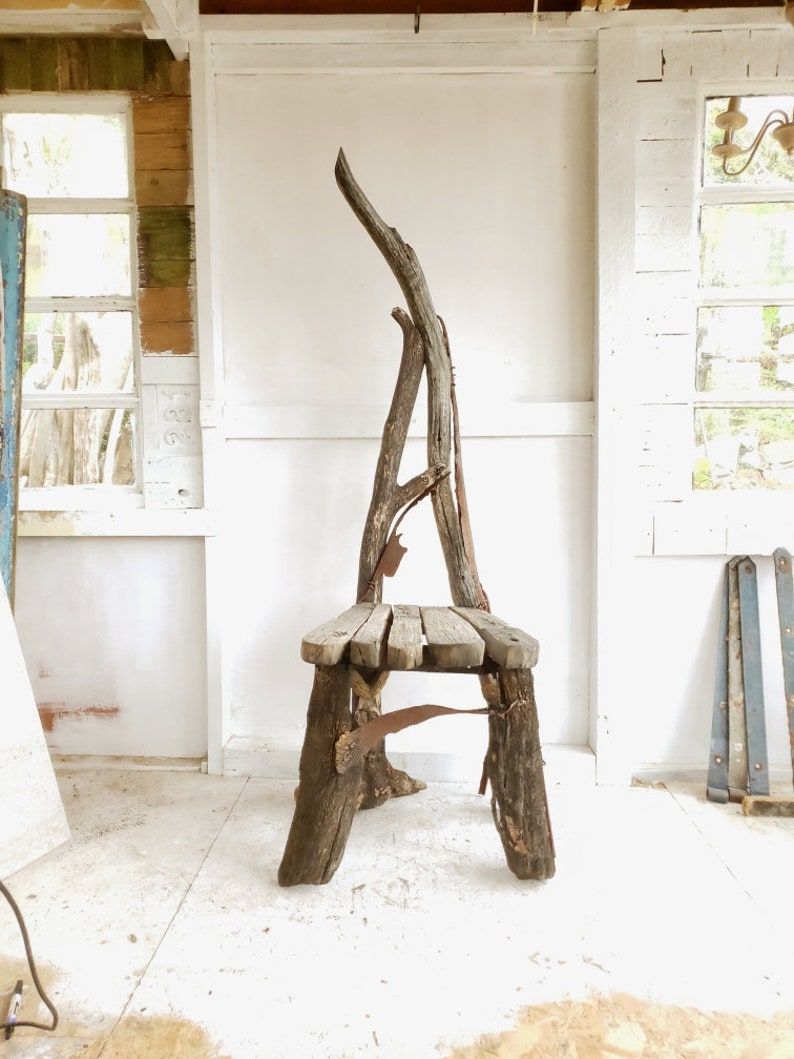 Driftwood Statement Chair,Drift wood Chair, Driftwood Seat,Coastal Garden, Driftwood dining chair, Driftwood Garden furniture Cornwall UK image 1