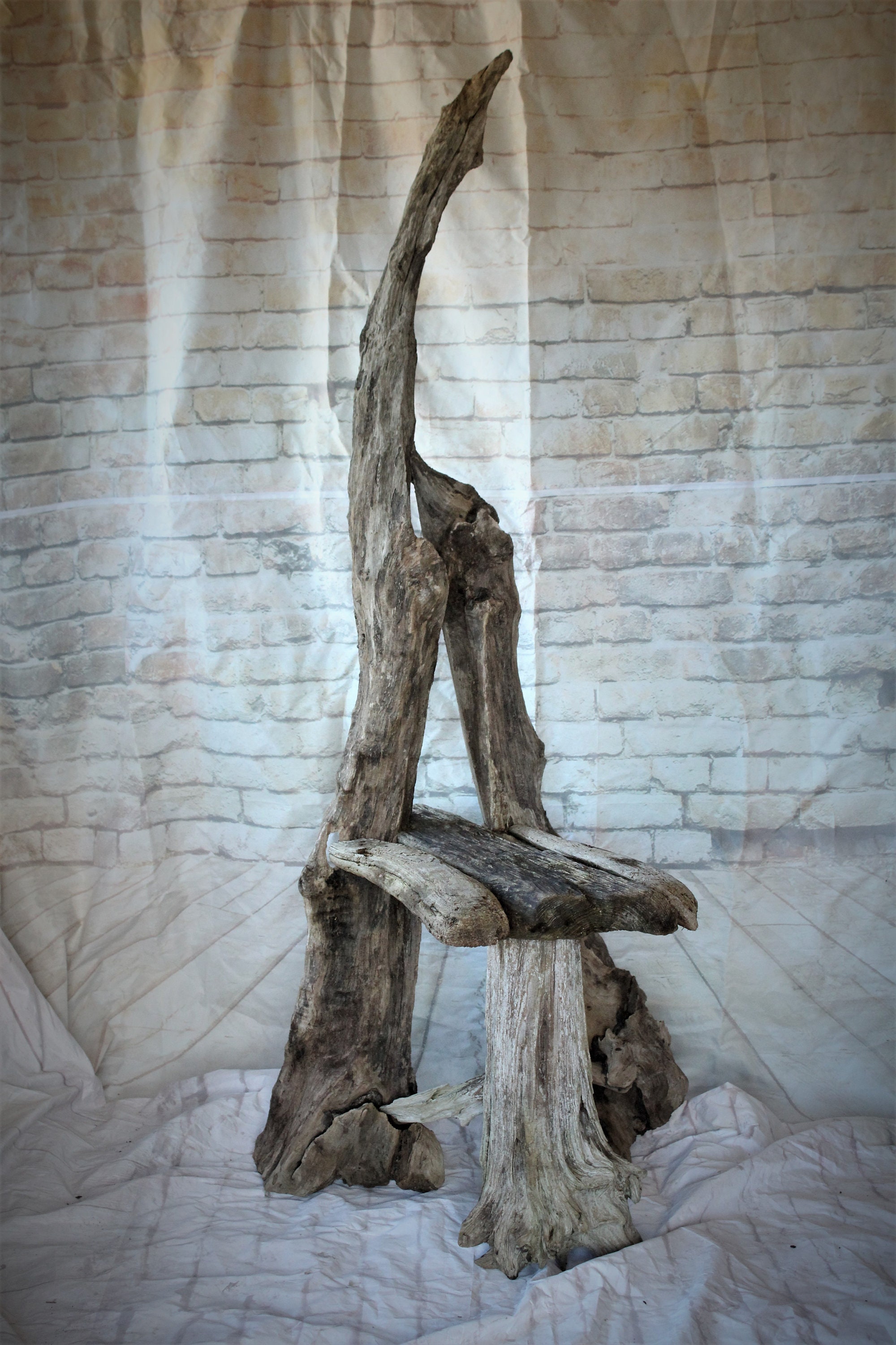 Driftwood Statement Chair drift Wood Chair Driftwood Seat coastal Garden Driftwood Dining Chair Driftwood Garden Furniture Cornwall UK Etsy UK