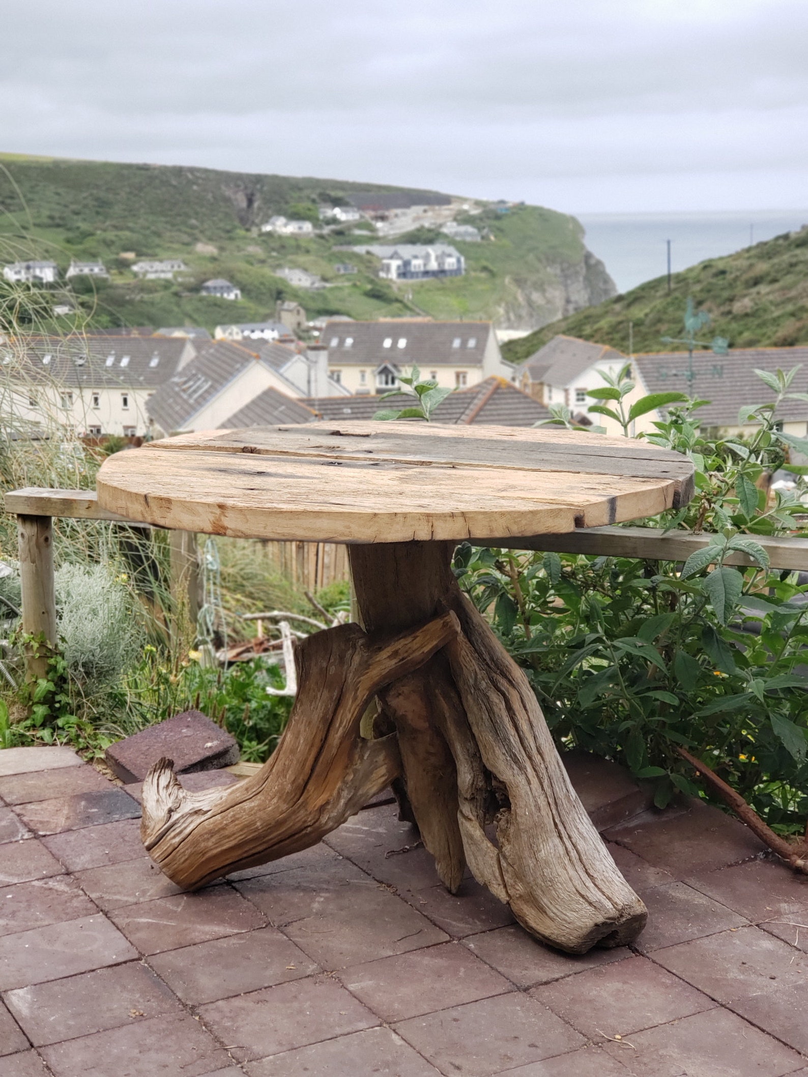 Driftwood Garden Dining Table Rustic Oak Table Character Etsy