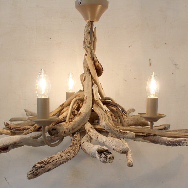 Driftwood chandelier, Driftwood Pendant, Driftwood light Fitting, Three light pendant, Three light chandelier, Drift Wood Lighting UK