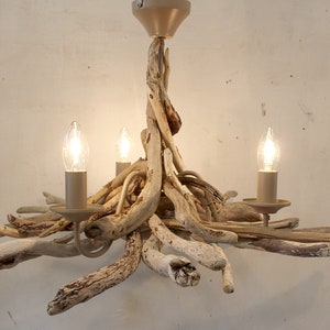 Driftwood chandelier, Driftwood Pendant, Driftwood light Fitting, Three light pendant, Three light chandelieir, Drift Wood Lighting UK image 1