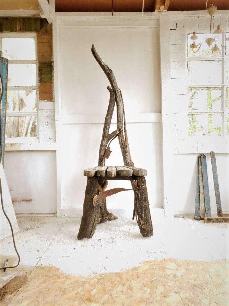 Driftwood Statement Chair,Drift wood Chair, Driftwood Seat,Coastal Garden, Driftwood dining chair, Driftwood Garden furniture Cornwall UK image 2