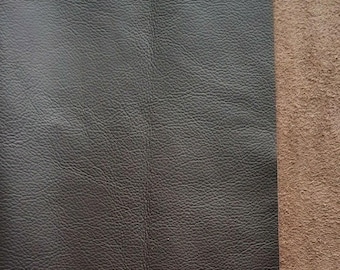 Pieza de cuero genuino marrón oscuro de 50 cm x 50 cm para artesanías y tapicería de cuero de 20" x 20''