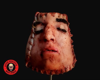 Pantalla de piel humana de 6 pulgadas, caras desolladas, partes del cuerpo, terror, sangre, efectos especiales