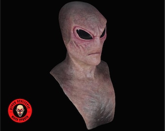 Máscara de silicona de extraterrestre para la cabeza: máscara realista de ciencia ficción para cosplay, efectos especiales de cine y Halloween.